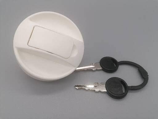 Bouchon Réservoir Caravane CR-MOESANCO - Blanc - Avec 2 Clés - Eau Et Diesel