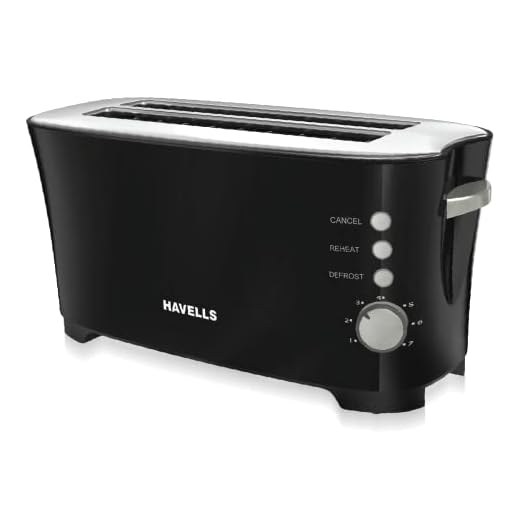Havells Feasto 4S Pop Toaster - 1350 Watts (Black_Free Size)