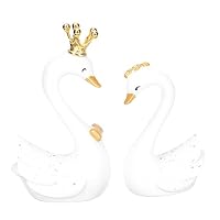 OFFSCH 8pezzi Statua di Cigno in Miniatura Decorazione in Resina Ornamento di Cigno per Micro Paesaggistica in Miniatura Artigianato di Animali