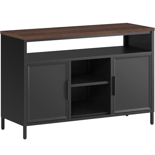 YITAHOME Aufbewahrungsschrank, Metallschrank, Sideboard, Schrank mit Doppeltür, Magnetverschluss, verstellbare Einlegeböden, Stahlgestell