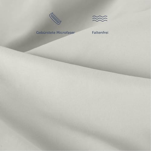 Blumtal® Spannbettlaken 200x200x30cm aus Microfaser - Oekotex zertifiziertes Bettlaken Spannbettlaken in Moonlight Grey - Grau – Ansicht 4