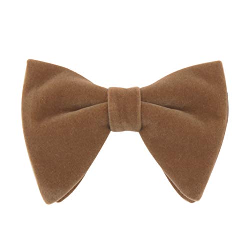 Image of Mens Oversized Velvet Bow Tie Solid Color Formal Tuxedo Pre-Tied Big Bowtie