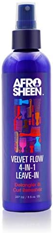 Afro Sheen Velvet Flow 4-in-1 Leave-in Spray. Protects hair against heat, detangles, and moisturizes. 8oz.