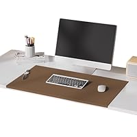 Randbeschermde bureau-onderlegger, grote PU lederen tafelmat met randbescherming, waterdichte antislip schrijfmat, laptop muismat voor kantoor thuis werk studie typen (Wit, 80x50cm