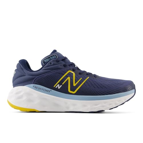 New Balance Men's Fresh Foam X 840 V1 Running Shoe, Vintage Indigo/Ginger Lemon/Chrome Blue, 9 M