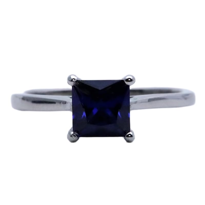 Bague saphir bleu naturel en argent sterling 925 avec diamants LK_DHR_0223