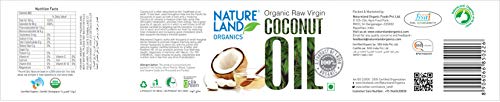 Image of Natureland Organics Coconut Oil 400 Ml Each(Pack of 3) - Organic Raw Virgin Oil