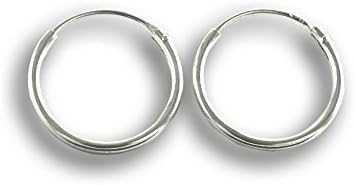 Real 925 Sterling Silver Hoops Earring (6)
