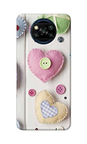 Image of PRINTFIDAA Heart Shape Hard Back Cover for Poco X3 Back Cover -(P6) KAT1010