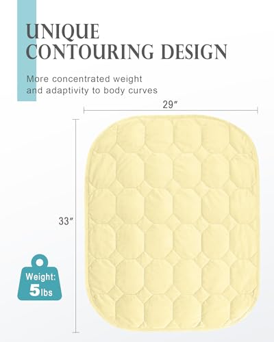 Image of Cottonblue Weighted Lap Blanket Pad 5 lbs 29 inch x 33 inch, Cozy Luxury Crystal Velvet Weighted Blanket for Adults Teens, Small Weighted Blanket Throw All Season for Travel Relaxation Sleeping, Beige