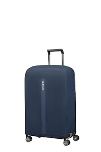 Samsonite TA Revolution - Faltbare Schutzhülle für Koffer Größe M, Kofferhülle passend für 66–69 cm, Reisekoffer Schutz, mit reflektierendem Detail, Blau (Midnight Blue)