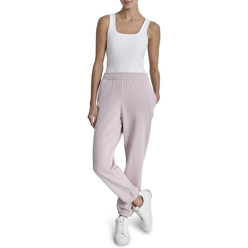 DKNY Women's Rhinestone Logo High Waist Jogger Sweatpants, Allure, S