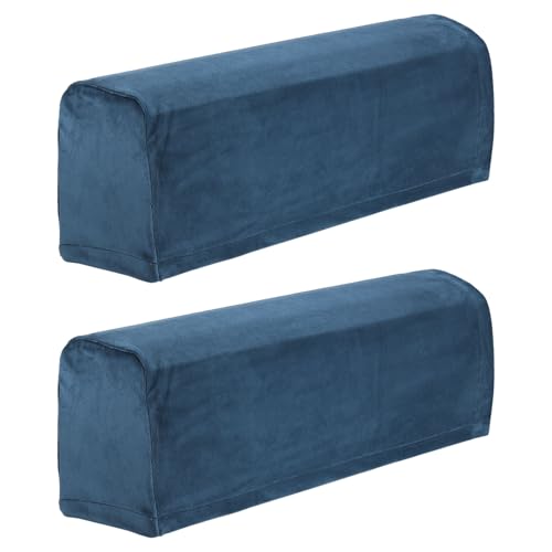 sourcing map 2 Pcs Sofa Armrest Covers Stretch Couch Armrest Cover for Chairs Sofas Couch Arm, Scratch-Resistant Sofa Arm Cover, Navy Blue
