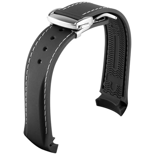Bracelet de montre de luxe en silicone courbe 20mm pour Seamaster
