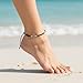 TILUNAMI Anklets for Women, Handmade Black Beaded Adjustable Gemstone Anklet, Colorful Small Beads Hippie Foot Jewelry, Ankle Bracelet, Boho Style Waterproof Gift Set with Box & Ribbon
