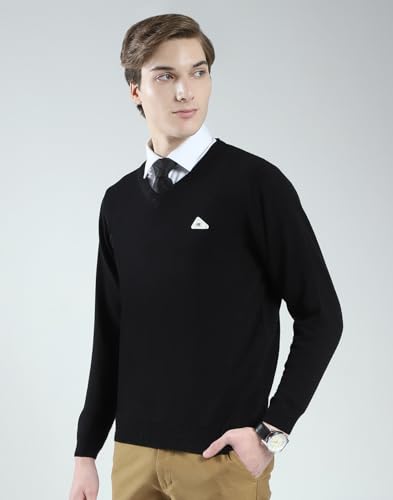 Image of Monte Carlo Men's Regular Fit Pullover | Solid V Neck Style | Full Sleeves Pull On | Warm & Stylish Winter Fashion Sweater | Winter Sweater for Men's
