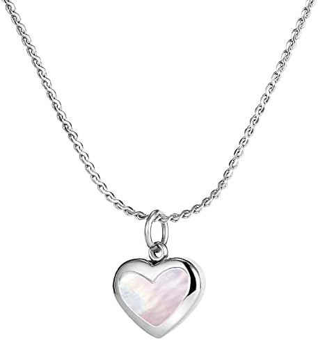Heart Necklace Teen Girl Gifts - Heart Stainless Steel Necklace Girls Stylish Cute Heart Short Necklaces Girlfriend Gift,Womens Gifts for Christmas,Jewelry Mom Mother Silver