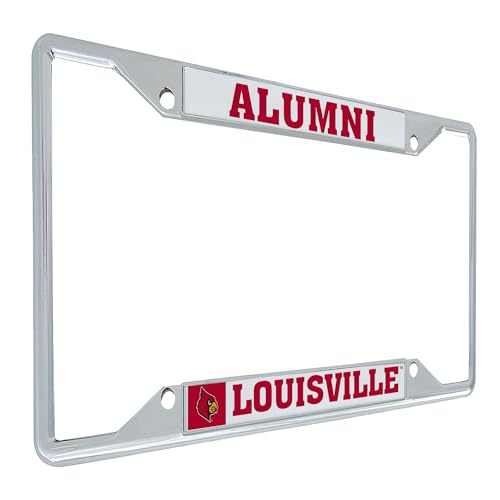 Desert Cactus University of Louisville U of L Cards Cardinals Metal License Plate Frame for Front or Back of Car Officially Licensed (Alumni - White)