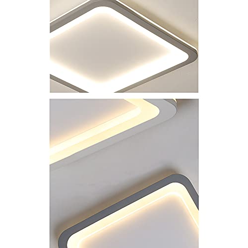 Plafonnier LED ultra-mince carré à intensité variable 3 couleurs