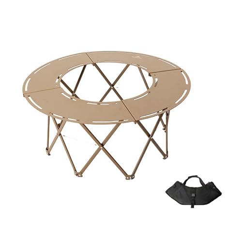Solinder Tavolo multifunzione Outdoor Camping Home Courtyard HotPot Tavolo multifunzione pieghevole a carbonella in lega di alluminio Tavolo rotondo portatile per cucinare il tè