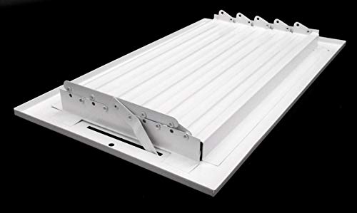 14"W X 8"H 2-Way-Flat Stamped Steel - Vent Cover - Grille Register - Sidewall Or Ceiling - High Airflow - White [Outer Dimensions: 15.75"W X 9.75"H] #TOP4