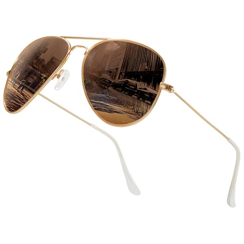 Image of Classic Aviator Sunglasses for Men Womens Polarized UV Protection Driving Sunglasses