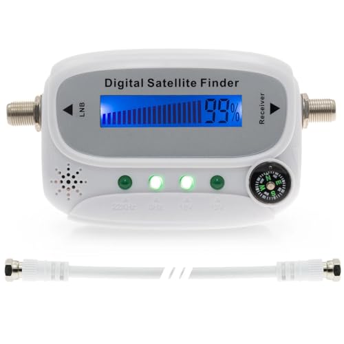 BAAQII Ricevitore satellitare digitale a LED SF08, ricevitore satellitare HD TV, decoder satellitare con bussola 4 indicatori LED