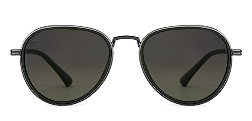 Vincent Chase By Lenskart | Gunmetal Green Grey Gradient Full Rim Pilot | Polarized and 100% UV Protected | Men & Women | Large | VC S13835 - Image 2