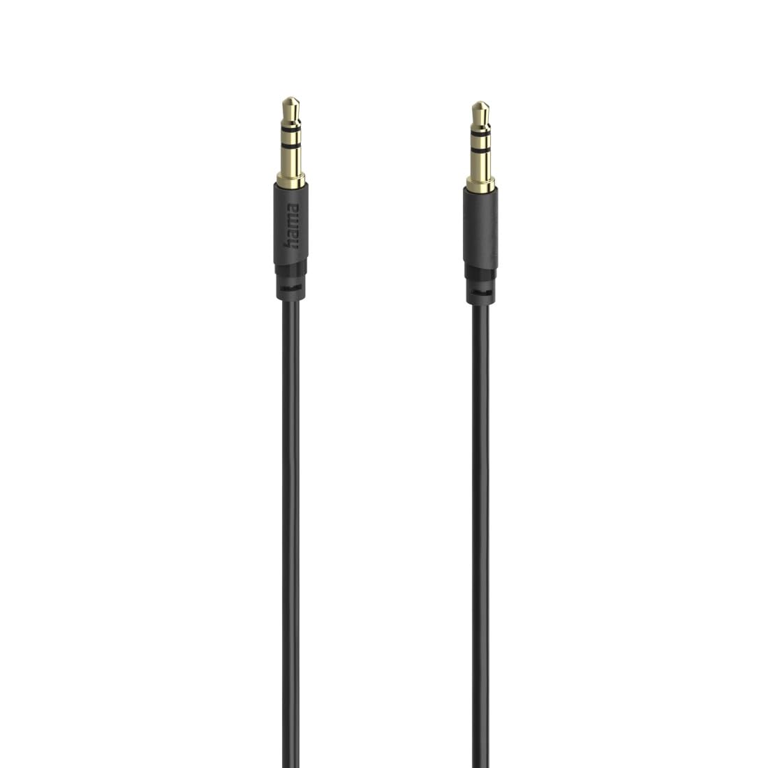 Hama Cavo audio jack da 3,5 mm maschio-maschio, 10 anni, stereo, contatti placcati oro, ultra sottile e morbido, protezione anti-piegatura, lunghezza 5 m, nero