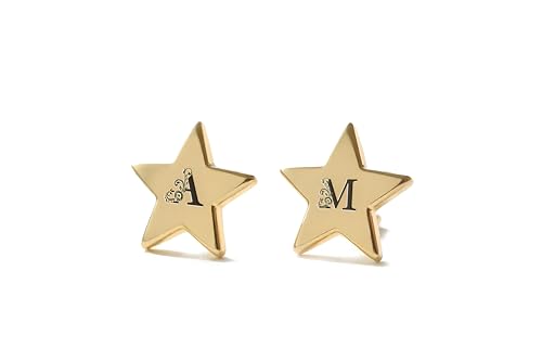 Cadeau personnalisé original : boucles d'oreilles étoiles au nom floral gravé