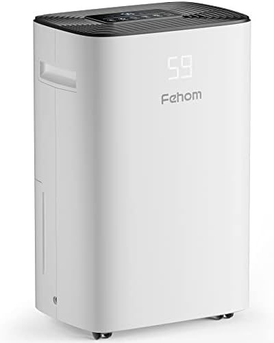 Fehom 4500 Sq. Ft Dehumidifier with Drain Hose - Ideal for Basements, Bedrooms, Bathrooms and Laundry Rooms - with Digital Control Panel, 24 Hr Timer, and Front Humidity Display