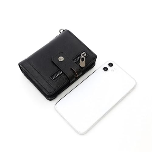Men's Wallet with Vertical Retro Function, Zipper Buckle, Change Slot, Men's Wallet(D)2