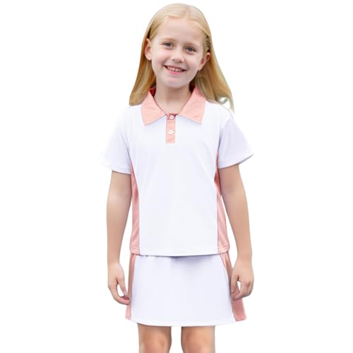 Robe de tennis pour fille ensemble respirant polo manches courtes et jupe short de sport