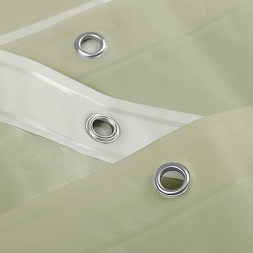 Sage Green Plastic Shower Curtain Liner - Premium PEVA Shower Liner BPA & PVC Free, No Chemical Smell, Lightweight Green Bath Curtain with 3 Magnets for Bathroom, 12 Metal Grommets - Sage by Barossa Design - Image 3