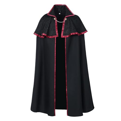 Cape d'Halloween avec chaîne élégante pour incarner une sorcière médiévale en fête