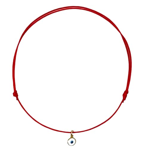 14K Gold Evil Eye Cord Anklet Bracelet For Women Men Teen Girls Adjustable Lucky Anklet Protection Red Thin Rope Beach Jewelry Waterproof Minimalist (Red) #TOP14