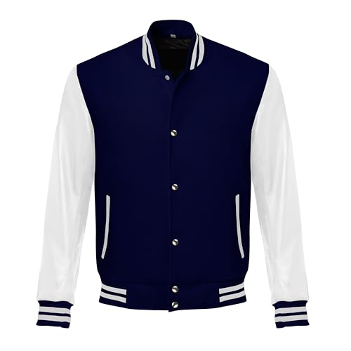 Image of Red And Black Letterman Jacket Men - Mens Black Varsity Letterman High School Baseball Bomber Jacket