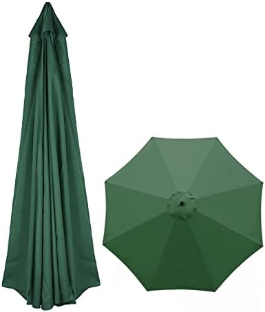Patio Umbrella Replacement Canopy Square Cantilever Top Cover Outdoor,Replacement Canopy for 7m x 3m Patio Umbrella - UV Resistant Green Garden Market Cover with 8 Ribs - Outdoor Canopy Fabr