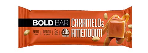 BOLD BAR - Barra de proteína (0% açúcar, 18 g proteínas, sem glúten) - 12 unidades x 60g (CARAMELO C