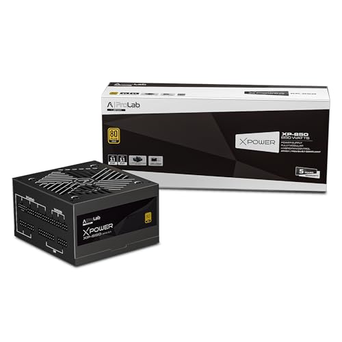 Image of ProLab Design XPower XP-850 Power Supply Unit|850w 80+Gold|Fully Modular|Japanese Capacitor|ATX 3.1, PCIE 5.1 Support|450w 12v-2x6 Connector|120mm Hydro Bearing Fan|Black Flat Cables|5 Year Warranty