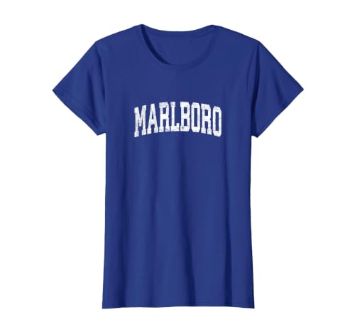 Marlboro New Jersey NJ Vintage Athletic Sports Design T-Shirt, Women, Royal Blue, 3X-Large