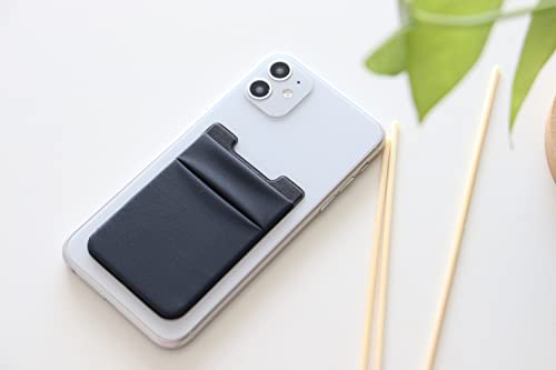 3Pack Cell Phone Card Holder Stretchy Double Pocket Lycra Stick On Wallet Credit Card Id Case Pouch Sleeve Adhesive Sticker For Back Of Iphone Android Smartphones-Dark Green,Blue Gray,Black #TOP3