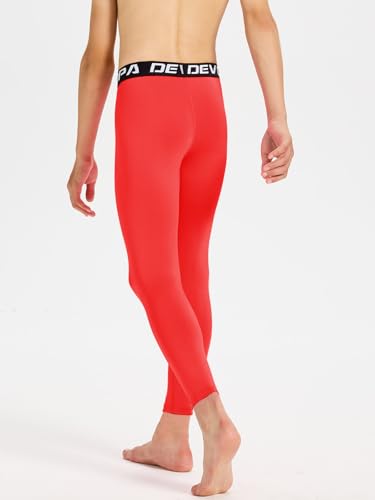 Image of DEVOROPA Boys Leggings Youth Compression Pants Sports Tights Basketball Football Baseball Soccer Baselayer Slim /Regular /Husky