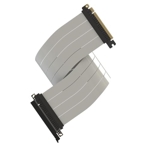 Image of LINKUP PCIE 5.0 Riser Cable | for Vertical GPU Mount | Straight | Graphics Card GPU Ready | Usable with PCIe 4.0 & RX9070 / RTX5090 | 60cm (Total Length: 64cm)