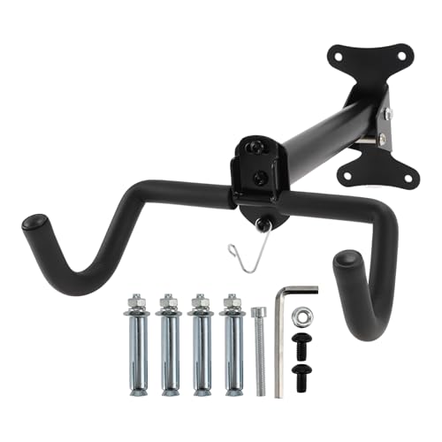 BULLSPANN 壁掛け自転車ラック、自転車屋内収納ラック、ガレージ用サイクリング壁掛けホルダーフック、ブラック