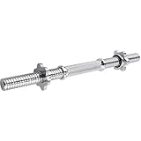 ScSPORTS® Kurzhantelstange, Länge 48,5 cm Ø 30 mm, Hantelstange kurz mit Schnellverschlüssen, Stahl verchromt - Kurzhantel massiv & gerändelt