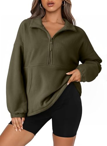 Dokotoo Womens Oversized Sweatshirts Half Zip Pullover Fall Fashion Outfits 2025 Oversized Hoodies Mock Neck Sweatshirt