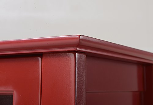 American Furniture Classics Os Home And Office Accent And Display Cabine Glass Door Cabinet, Red Paint #TOP4