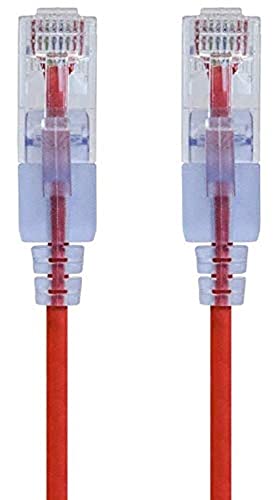 Image of Monoprice - 116334 SlimRun Cat6A Ethernet Patch Cable - Snagless RJ45 UTP Pure Bare Copper Wire 10G 30AWG 14ft Red 10-Pack
