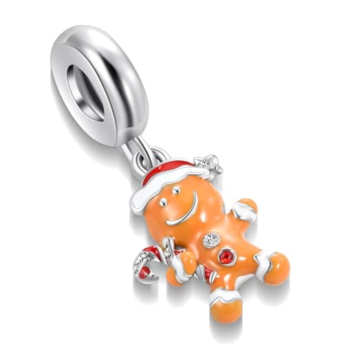 Image of Christmas Elf Deer Gingerbread Man Penguin Sweet Candy Charm for Pandora Bracelet